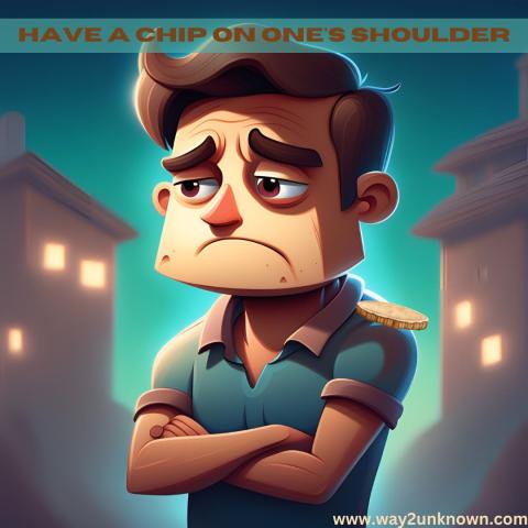 Have a chip on one's shoulder idiom meaning, example sentences
